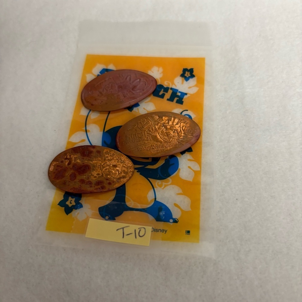 Set of 3 STITCH Tokyo Disneyland Elongated Smashed Coins TDR - Picture 7 of 7
